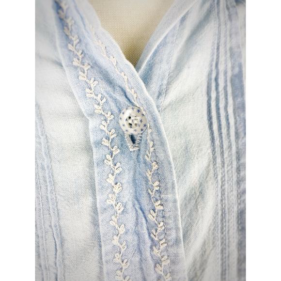 90s Womens Ralph Lauren Polo Country Denim Pleaded Button Up Shirt Western SZ 10 - Picture 3 of 14